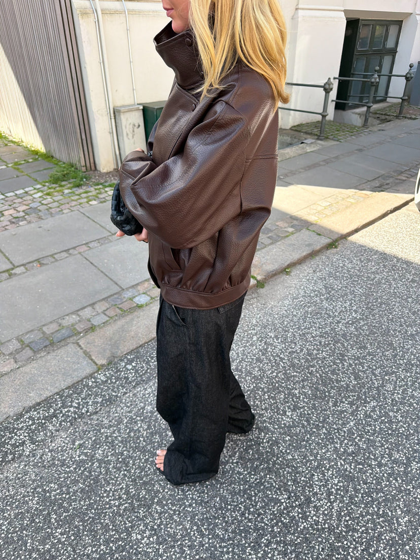 Esther Bomber Jacket - Dark Brown