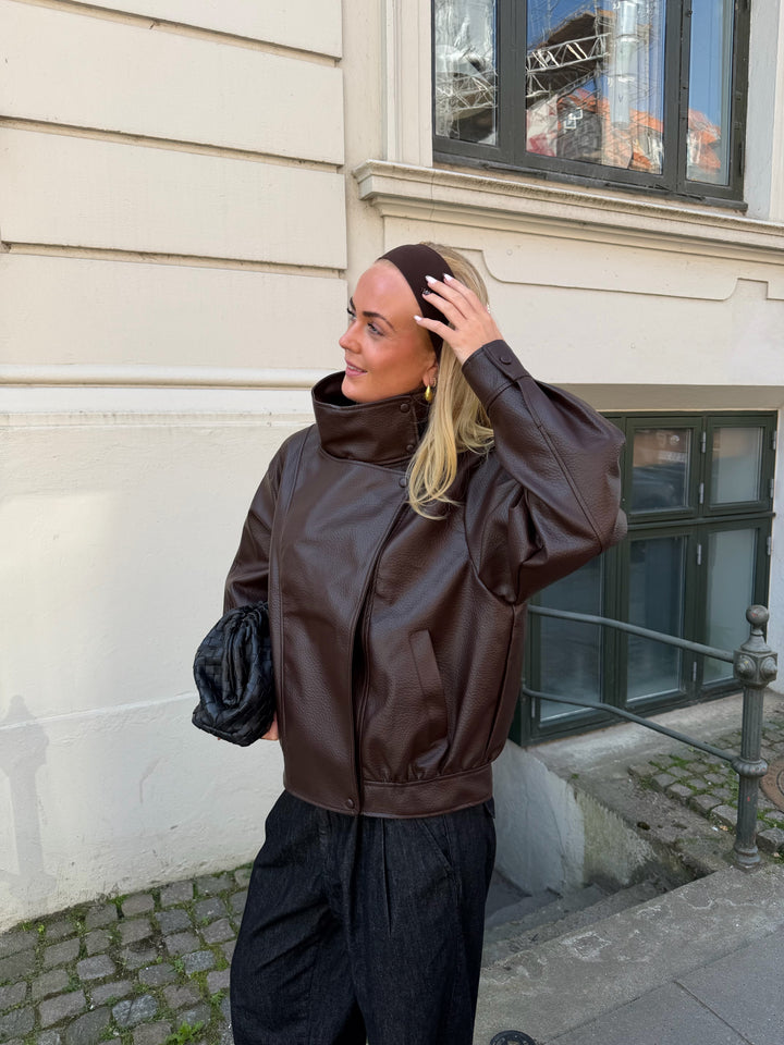 Esther Bomber Jacket - Dark Brown