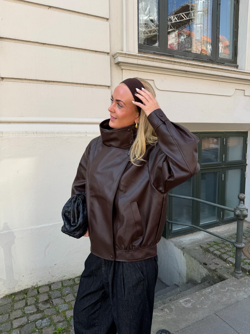 Esther Bomber Jacket - Dark Brown