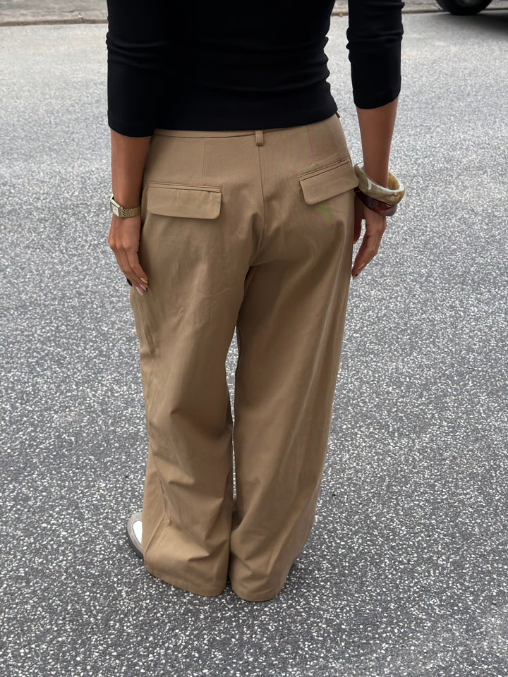 Nora Cotton Twill Pants Petit - Dark Beige