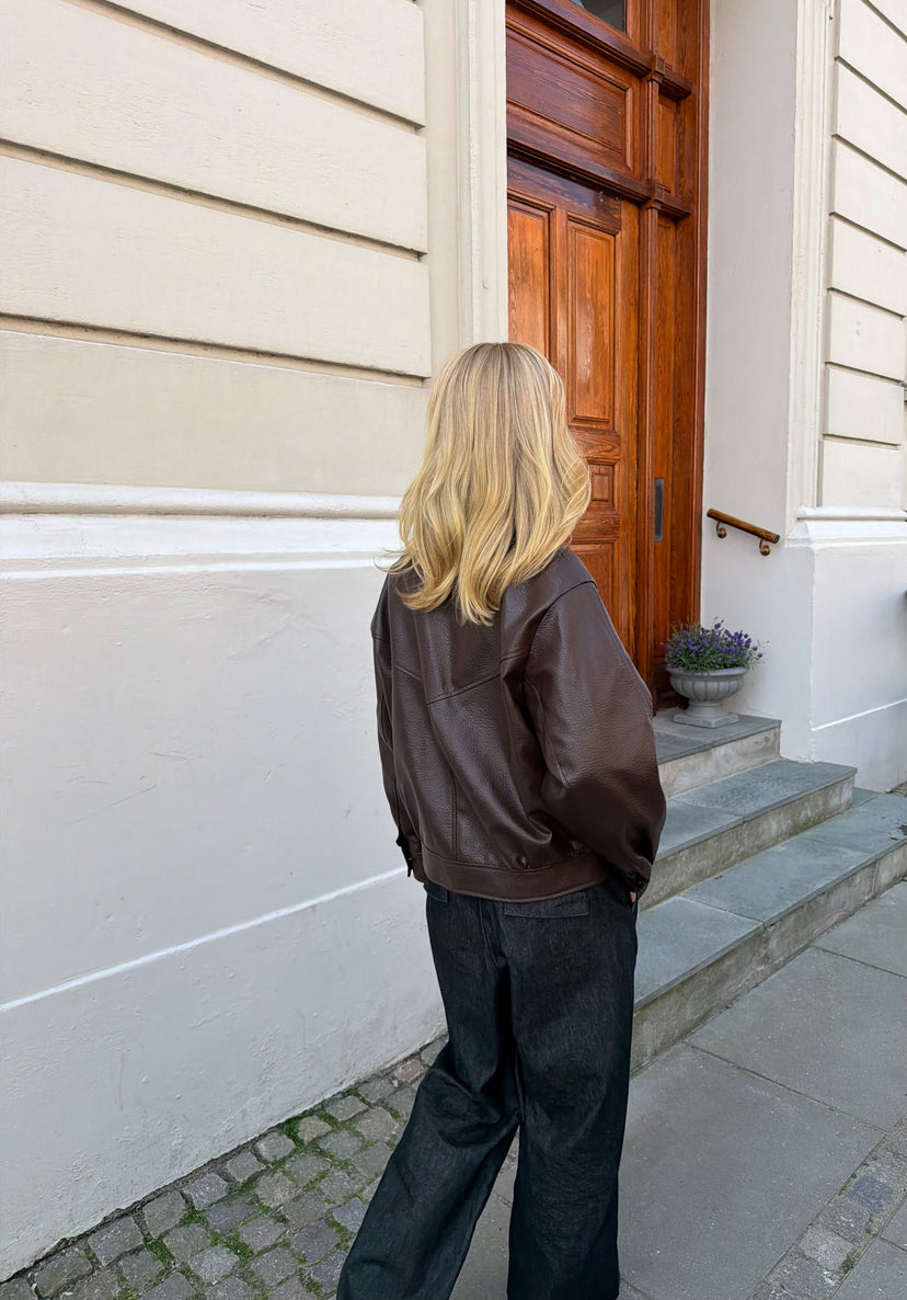 Esther Bomber Jacket - Dark Brown