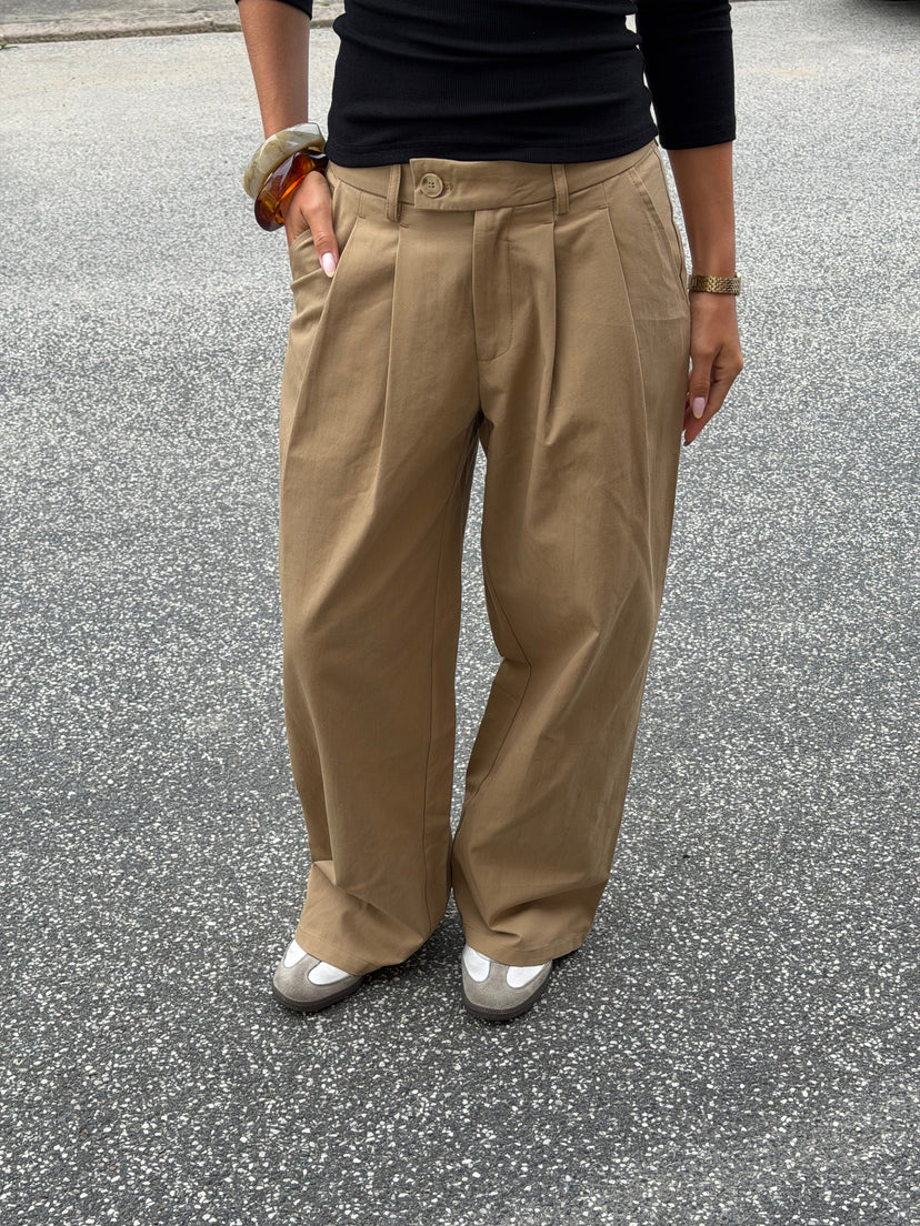 Nora Cotton Twill Pants Petit - Dark Beige
