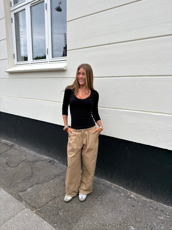 Nora Cotton Twill Pants Petit - Dark Beige