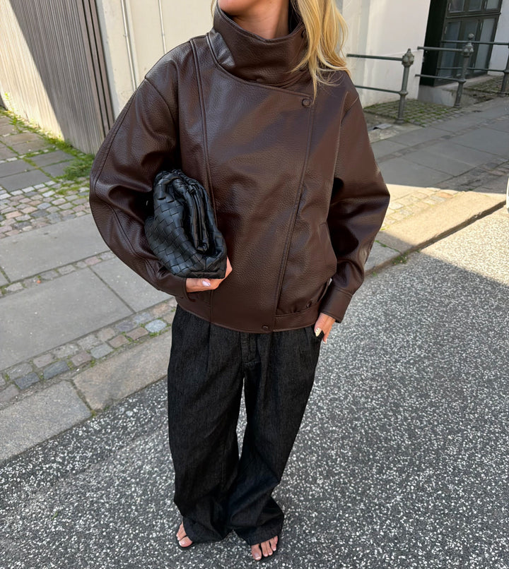 Esther Bomber Jacket - Dark Brown