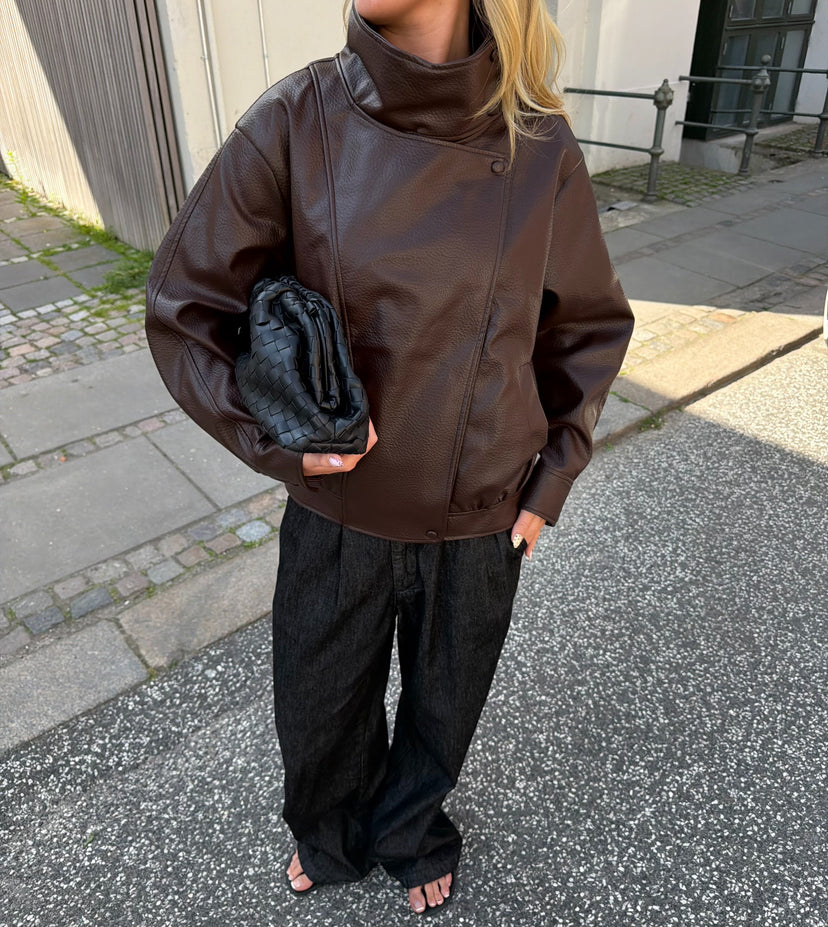 Esther Bomber Jacket - Dark Brown
