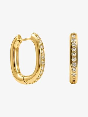 Oda Square Stone Earrings - Gold Plated
