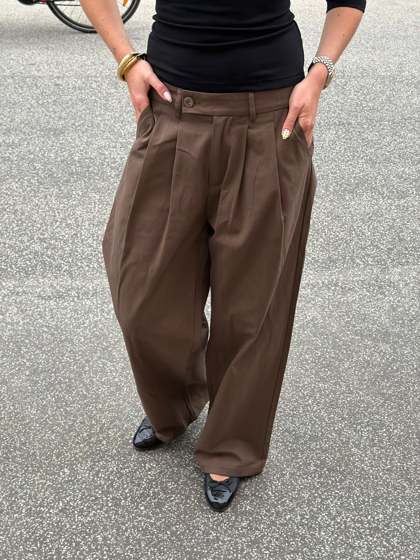 Nora Cotton Twill Pants - Truffle Brown