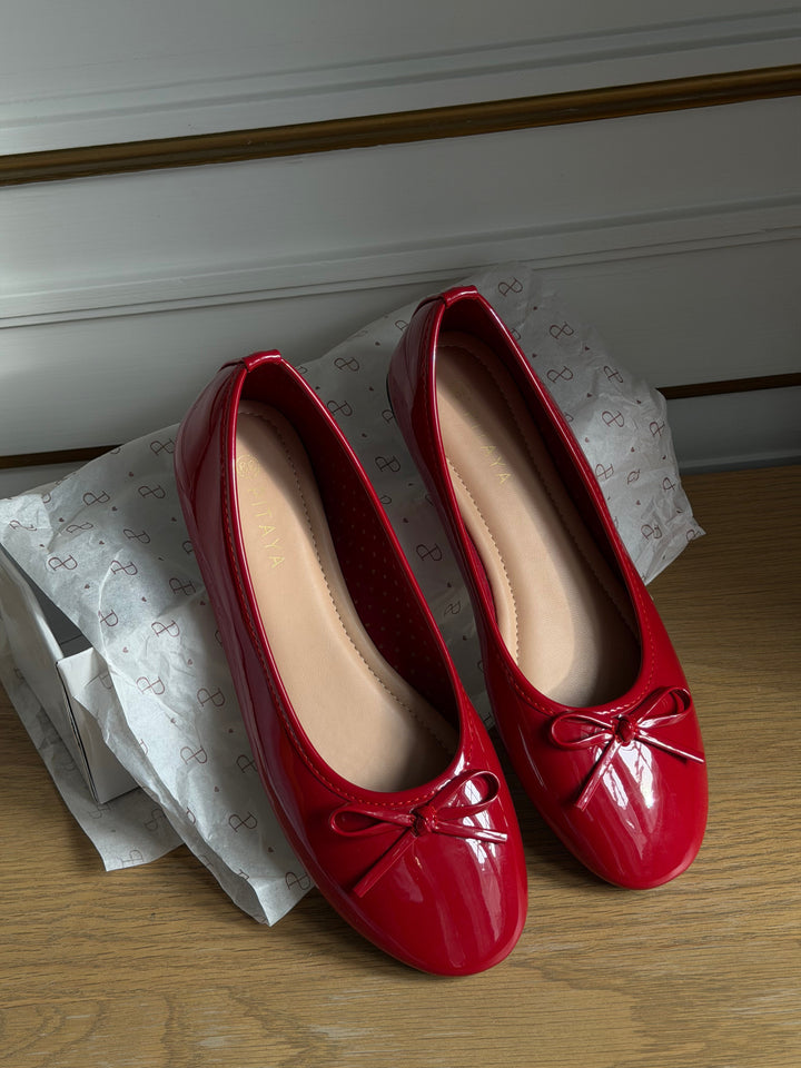 Dora Bow Ballerina - Shiny Red