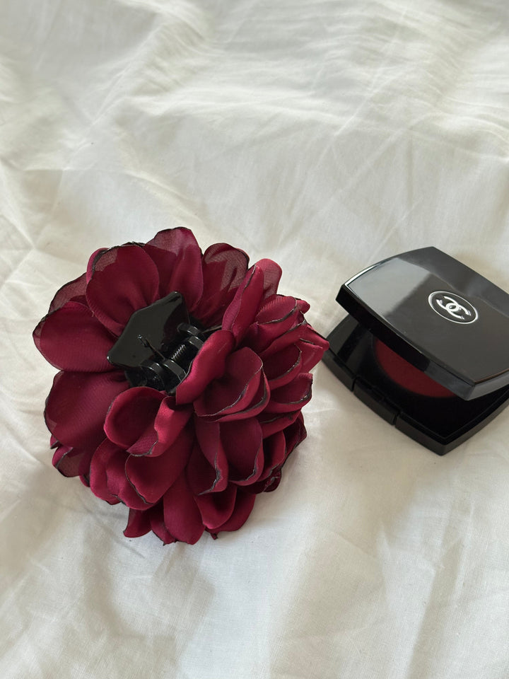 Flower Hairclip - Burgundy