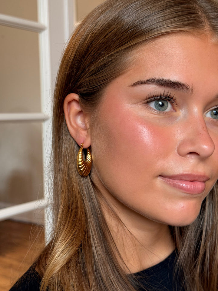 Sira Stroke Earrings - Gold Plated