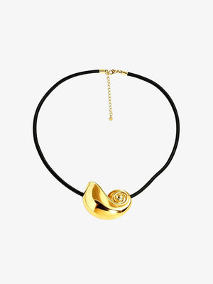 Signe Shell Cord Necklace - Gold Plated