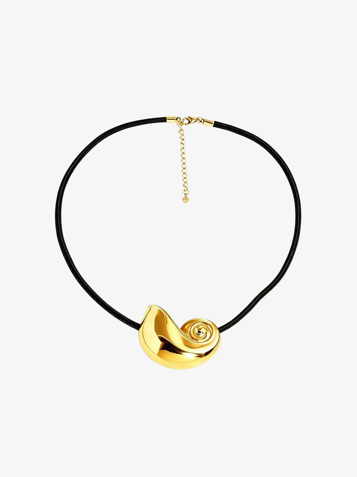 Signe Shell Cord Necklace - Gold Plated