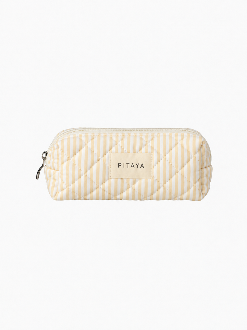 Small Makeup Bag - Yellow Stripe