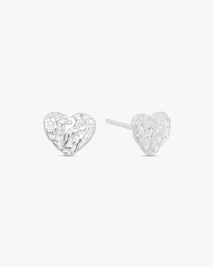 Emily Heart Earrings - White