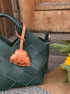 Hollie Dog Bag Charm - Cognac Brown
