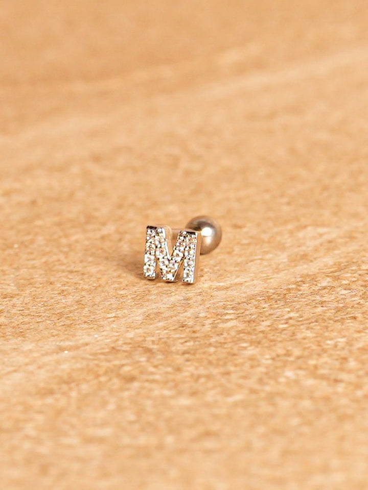 Letter Mini Earrings - Silver Plated