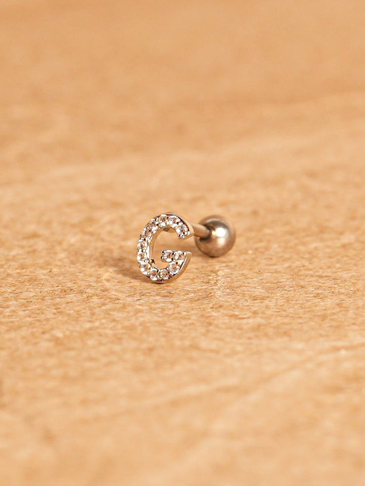 Letter Mini Earrings - Silver Plated