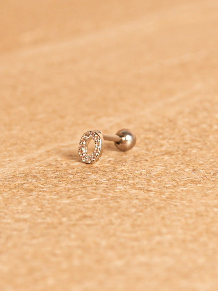 Letter Mini Earrings - Silver Plated