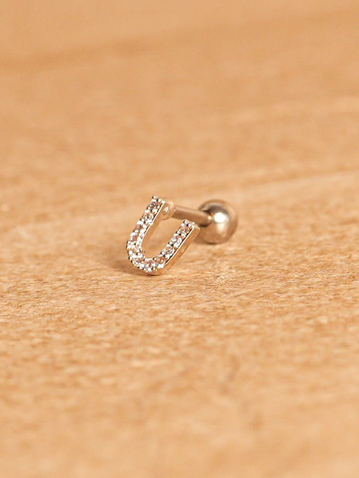 Letter Mini Earrings - Silver Plated