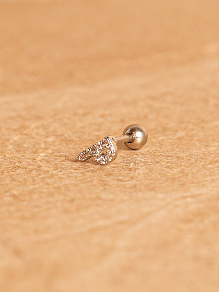 Letter Mini Earrings - Silver Plated