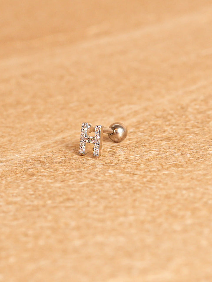 Letter Mini Earrings - Silver Plated