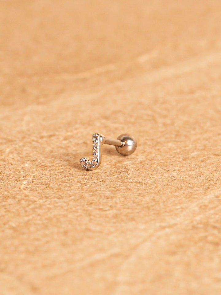 Letter Mini Earrings - Silver Plated