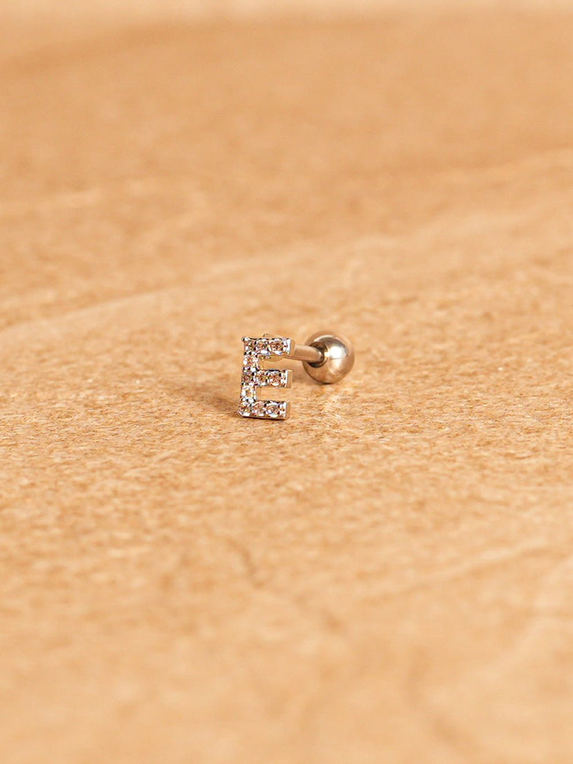 Letter Mini Earrings - Silver Plated
