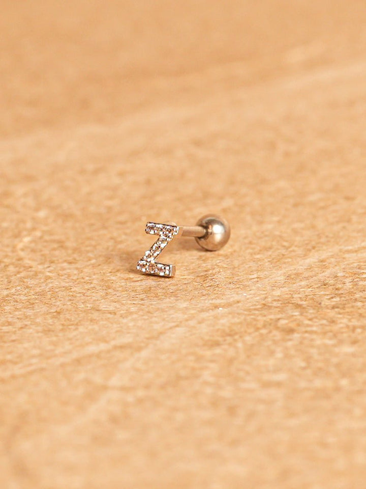 Letter Mini Earrings - Silver Plated