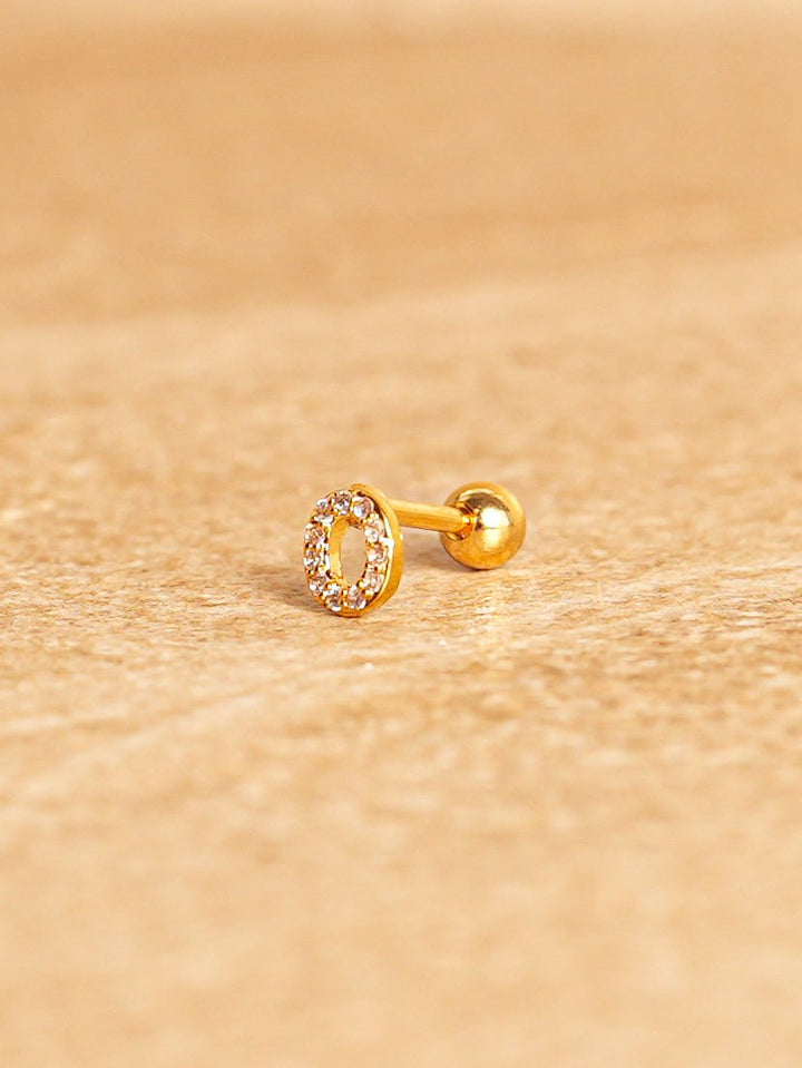 Letter Mini Earrings - Gold Plated